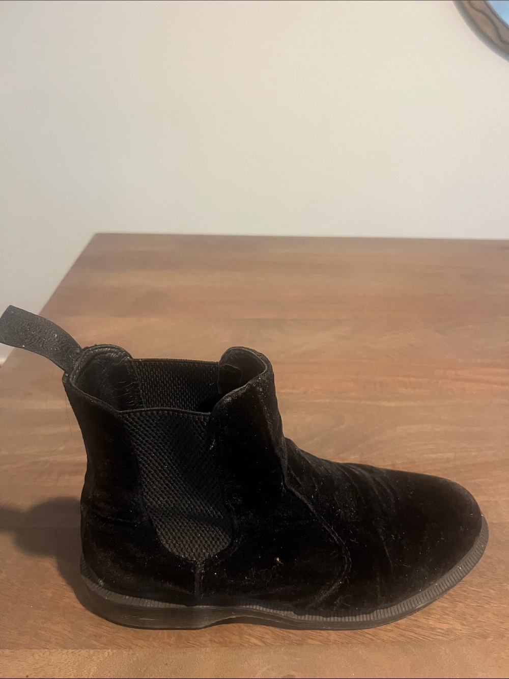 Dr. Martens Black Velvet Chelsea Ankle Booties
